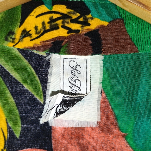 Vintage Saks Fifth Avenue Men's Hawaiian Button Down Shirt Large Floral - Picture 6 of 7